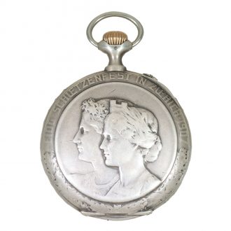 Swiss silver marksman's watch for the Zurich Shooting Festival Circa 1907