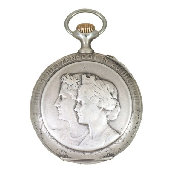 Swiss silver marksman's watch for the Zurich Shooting Festival Circa 1907 Swiss silver marksman's watch for the Zurich Shooting Festival Circa 1907