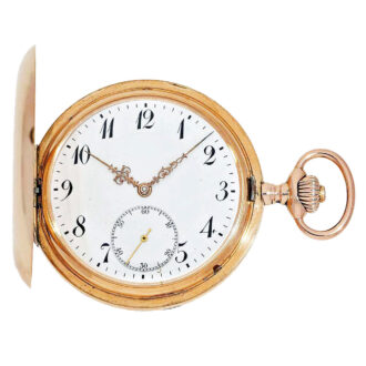 Swiss fine 14k pink gold hunting cased pocket watch Circa 1912