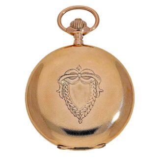 Swiss fine 14k pink gold hunting cased pocket watch Circa 1912