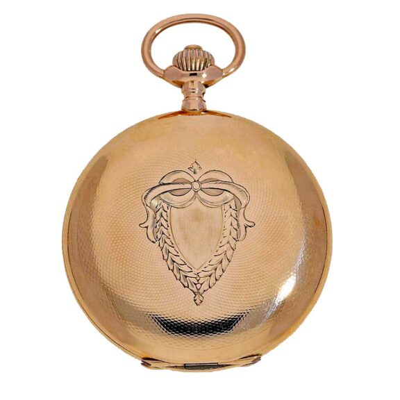 Swiss fine 14k pink gold hunting cased pocket watch Circa 1912 Swiss fine 14k pink gold hunting cased pocket watch Circa 1912