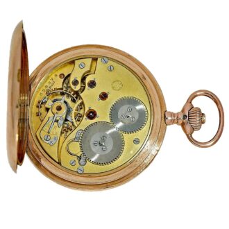 Swiss fine 14k pink gold hunting cased pocket watch Circa 1912