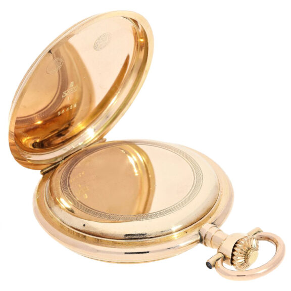 Swiss 14 carat pink gold hunting cased lever watch Circa 1910 Swiss 14 carat pink gold hunting cased lever watch Circa 1910