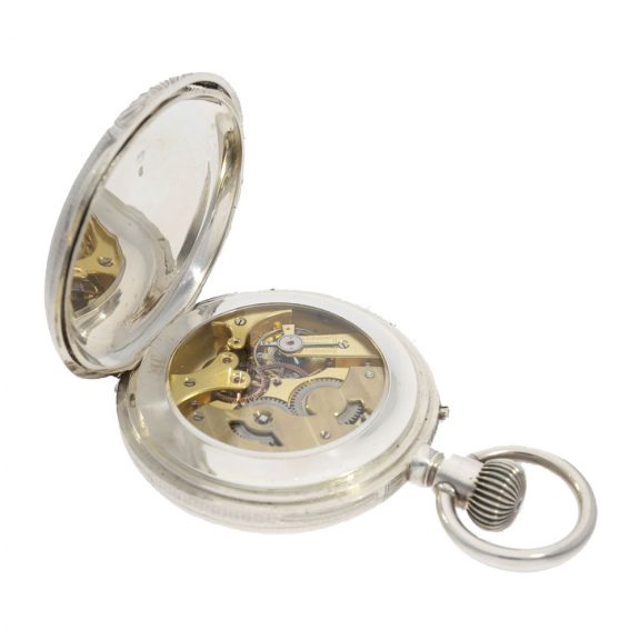Russian exceptionally large silver lever calendar watch Circa 1915 Russian exceptionally large silver lever calendar watch Circa 1915