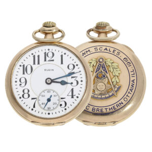 American Masonic pocket watch movement 