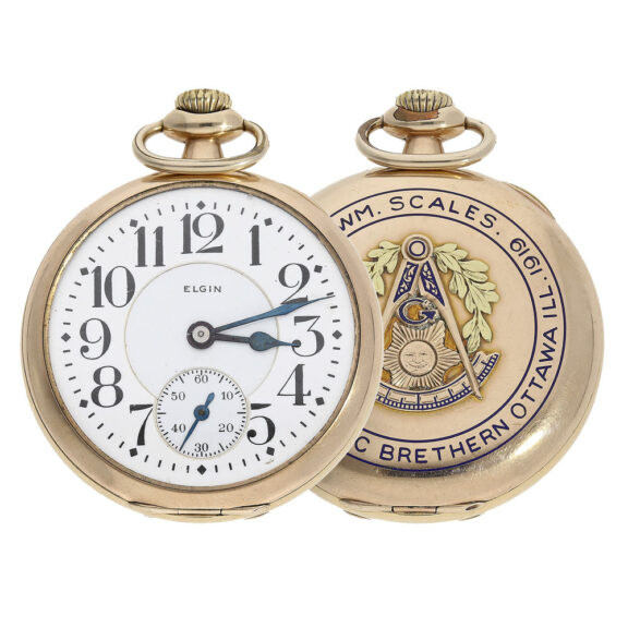 American Masonic pocket watch movement "Father Time 21 Jewels" Circa 1919