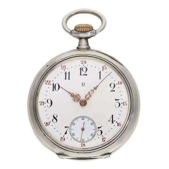 Swiss silver open faced precision pocket watch Circa 1900