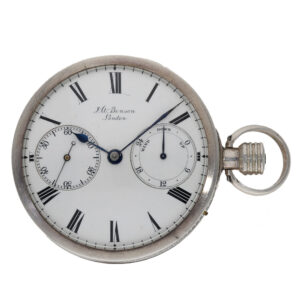 English silver pocket chronometer with power reserve Circa 1890