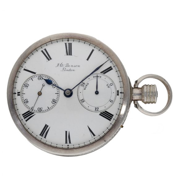 English silver pocket chronometer with power reserve Circa 1890