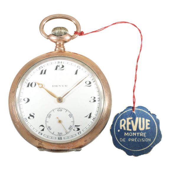 Swiss silver pocket watch with military high relief motif Circa 1910