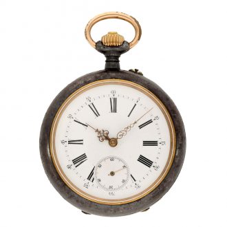 Swiss gunmetal lever watch with concealed calendar Circa 1890