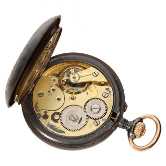 Swiss gunmetal lever watch with concealed calendar Circa 1890