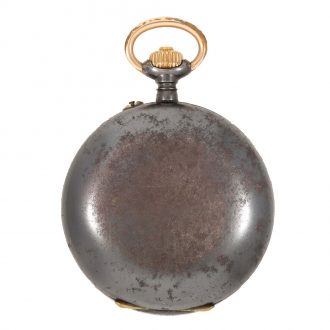 Swiss gunmetal lever watch with concealed calendar Circa 1890