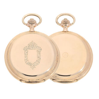 Swiss pink gold hunting cased lever pocket watch Circa 1910