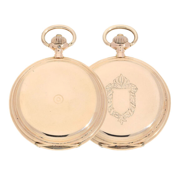 Swiss pink gold hunting cased lever pocket watch Circa 1910 Swiss pink gold hunting cased lever pocket watch Circa 1910