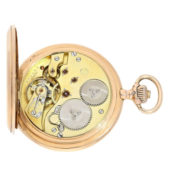 Swiss pink gold hunting cased lever pocket watch Circa 1910 Swiss pink gold hunting cased lever pocket watch Circa 1910