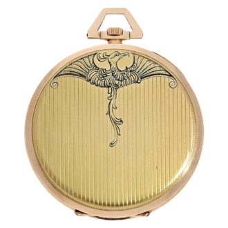 Swiss unique deck watch with Art déco decoration Circa 1923