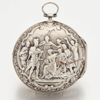 Early English silver pair cased verge pocket watch Circa 1750