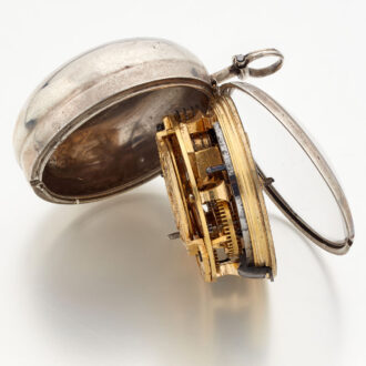 Early English silver pair cased verge pocket watch Circa 1750