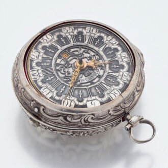 Early English silver pair cased verge pocket watch Circa 1750