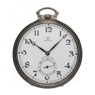 Swiss rare silver pocket watch from the Art deco period Circa 1930