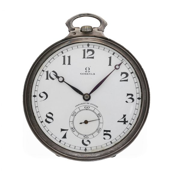 Swiss rare silver pocket watch from the Art deco period Circa 1930