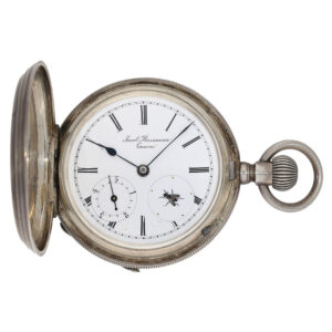 Swiss silver technically interesting hunting cased watch Circa 1880