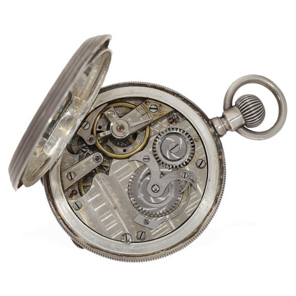 Swiss silver technically interesting hunting cased watch Circa 1880 Swiss silver technically interesting hunting cased watch Circa 1880