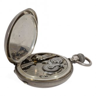 Swiss silver technically interesting hunting cased watch Circa 1880 Swiss silver technically interesting hunting cased watch Circa 1880