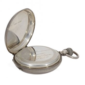 Swiss silver technically interesting hunting cased watch Circa 1880 Swiss silver technically interesting hunting cased watch Circa 1880