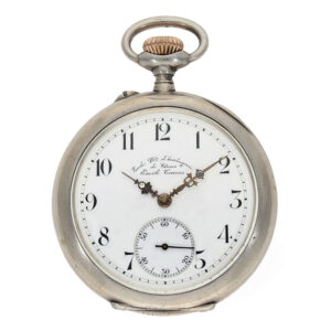 Rare French silver open faced lever pocket watch Circa 1900