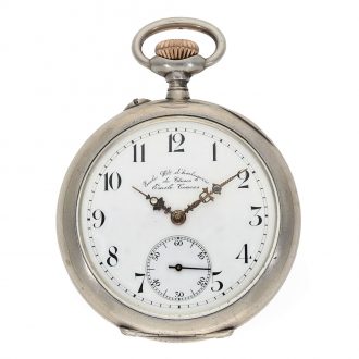 Rare French silver open faced lever pocket watch Circa 1900