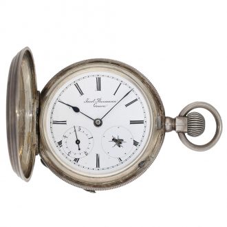 Swiss silver technically interesting hunting cased watch Circa 1880