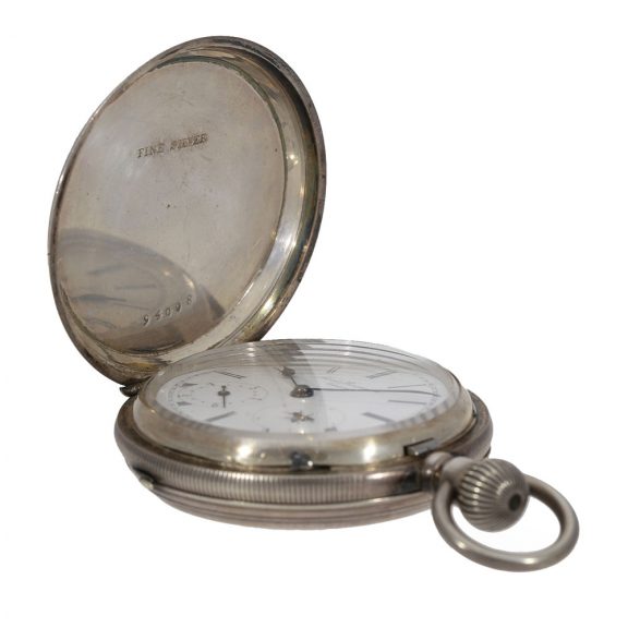 Swiss silver technically interesting hunting cased watch Circa 1880 Swiss silver technically interesting hunting cased watch Circa 1880