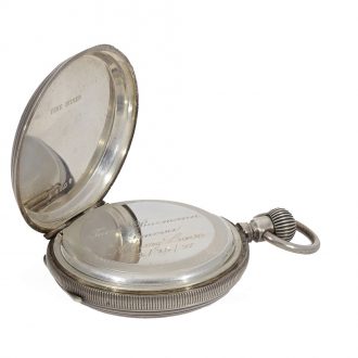 Swiss silver technically interesting hunting cased watch Circa 1880