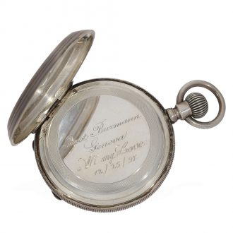 Swiss silver technically interesting hunting cased watch Circa 1880