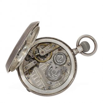 Swiss silver technically interesting hunting cased watch Circa 1880