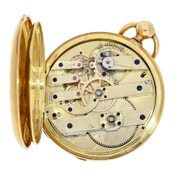 Rare French 18k gold lever school watch Circa 1850 Rare French 18k gold lever school watch Circa 1850