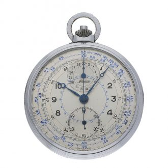 Swiss metal chronograph with fine two tone dial Circa 1935