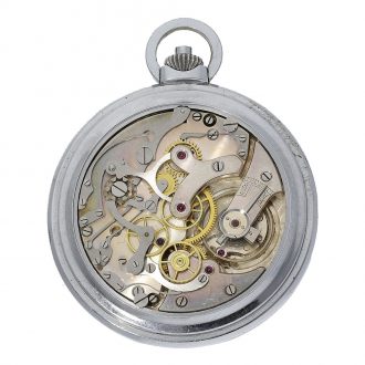 Swiss metal chronograph with fine two tone dial Circa 1935