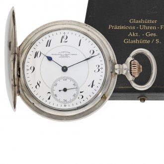 German silver precision pocket watch with original box Circa 1920