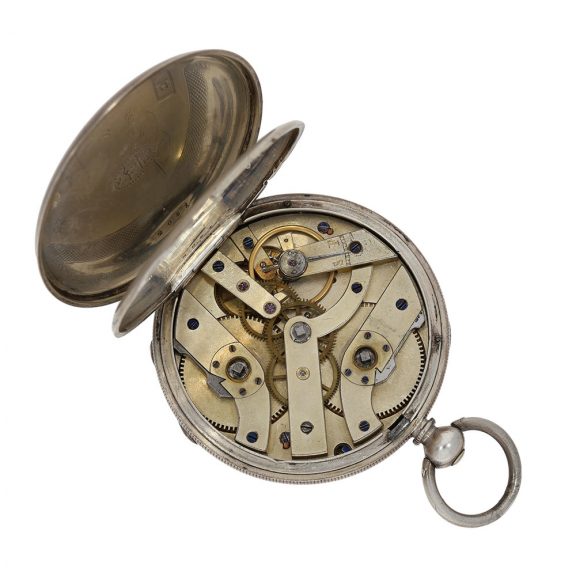 Russian silver and technically interesting duplex watch Circa 1850 Russian silver and technically interesting duplex watch Circa 1850