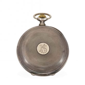 Swiss silver chronograph with register and original box Circa 1920