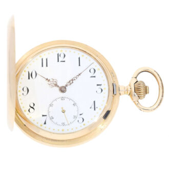 German 18 carat gold hunting cased lever watch Circa 1900