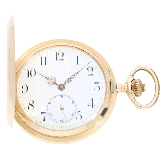 German 18 carat gold hunting cased lever watch Circa 1900