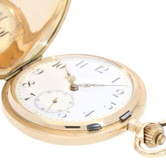 German 18 carat gold hunting cased lever watch Circa 1900