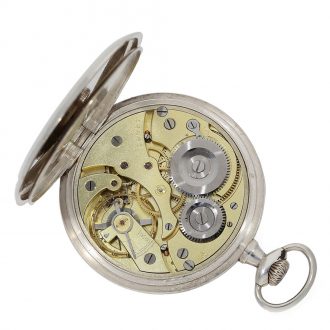 French pocket watch with enamel painting and original box Circa 1910