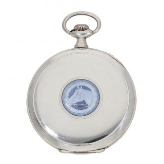 French pocket watch with enamel painting and original box Circa 1910