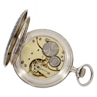 Swiss niëllo silver Art Nouveau lever pocket watch Circa 1907
