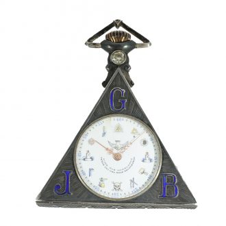 Swiss silver enameled Freemason pendant watch Circa 1930